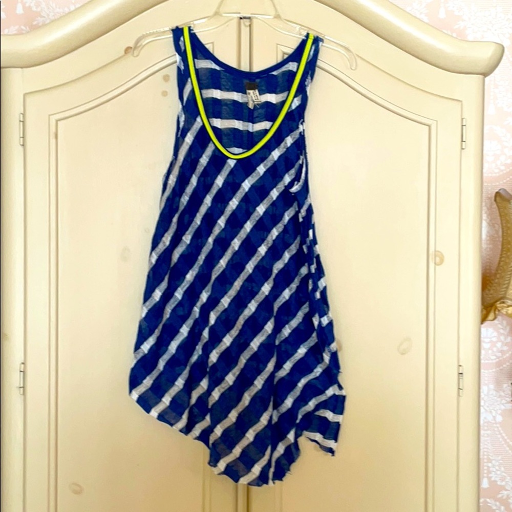 We the Free/Free People Blue, White, Neon Tunic M